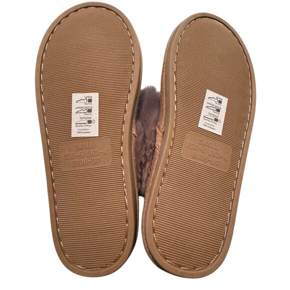 COZYFURRY Fluffy Rubber Sole in Taupe Size 5-6 New with Tag - Picture 6 of 7